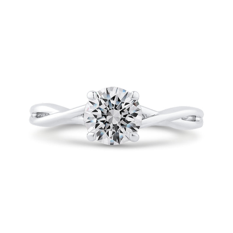 Shah Luxury 14K White Gold Solitaire Engagement Ring (Semi-Mount)