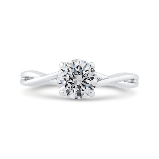 Shah Luxury 14K White Gold Solitaire Engagement Ring (Semi-Mount)