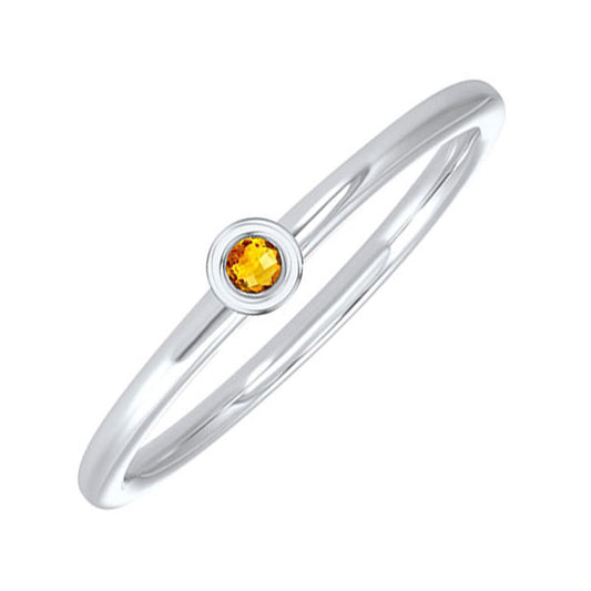 Gems One 10Kt White Gold Citrine (1/20 Ctw) Ring