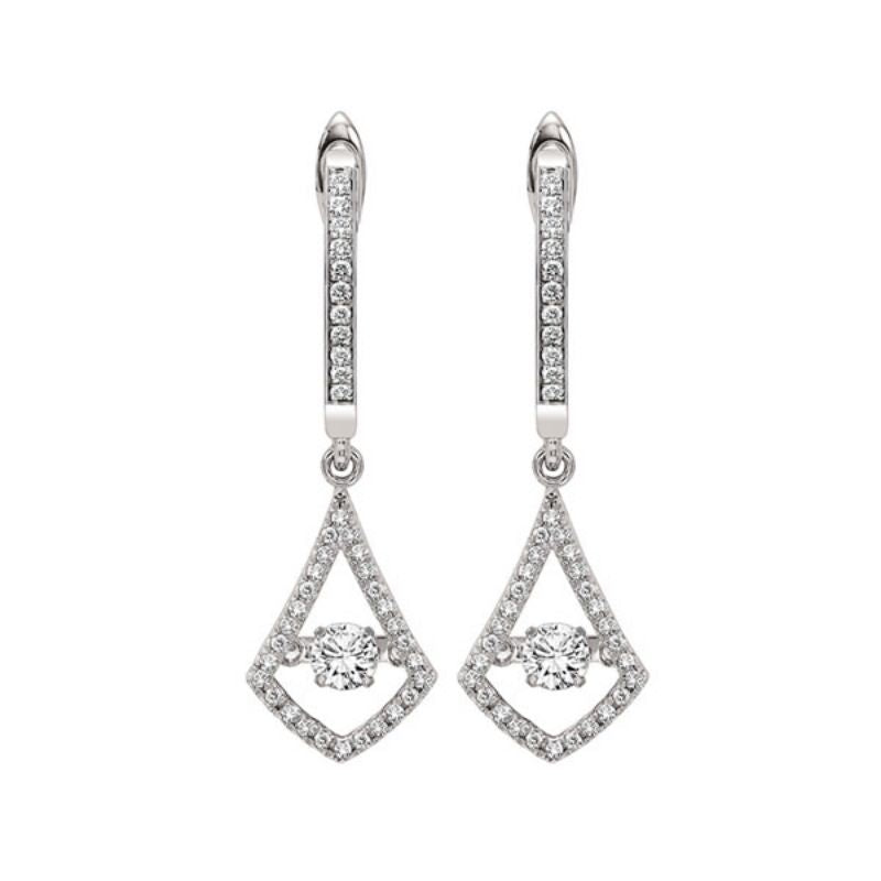 Gems One 14KT White Gold & Diamond Rhythm Of Love Fashion Earrings  - 1/2 ctw