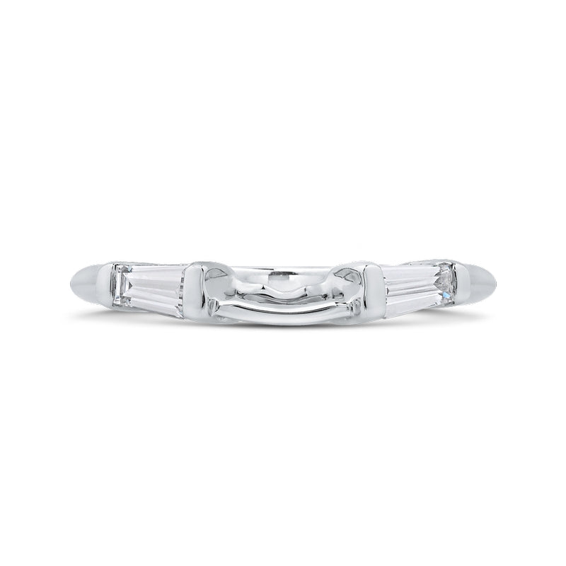 Shah Luxury 14K White Gold Baguette Diamond Wedding Band