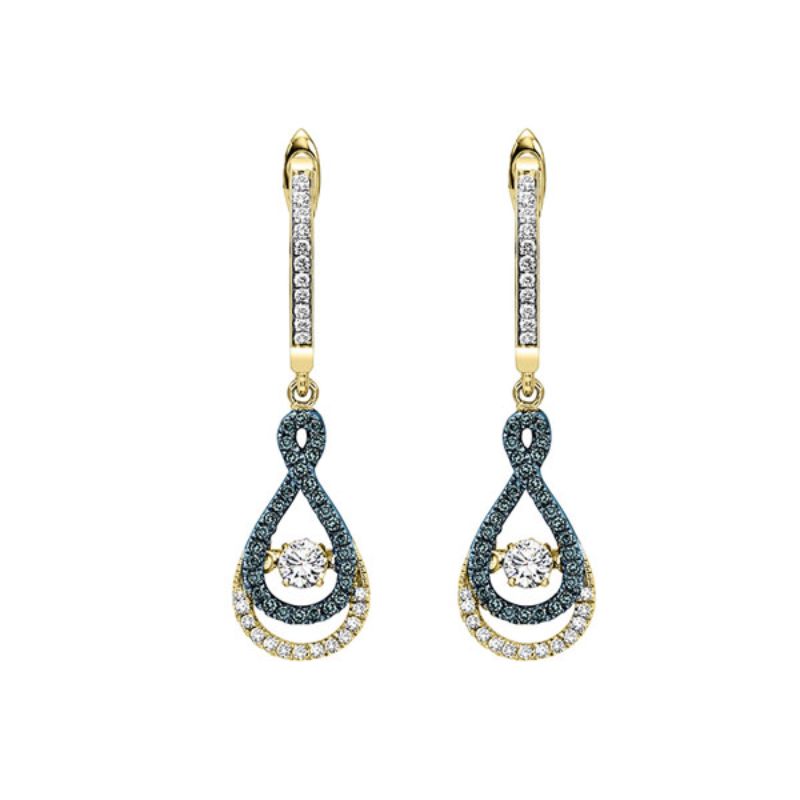 Gems One 14KT Yellow Gold & Diamond Rhythm Of Love Fashion Earrings   - 1/2 ctw