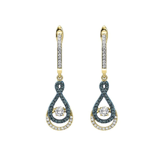Gems One 14KT Yellow Gold & Diamond Rhythm Of Love Fashion Earrings   - 1/2 ctw