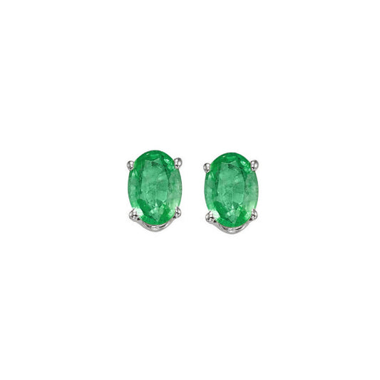 Gems One 14Kt White Gold Emerald (7/8 Ctw) Earring