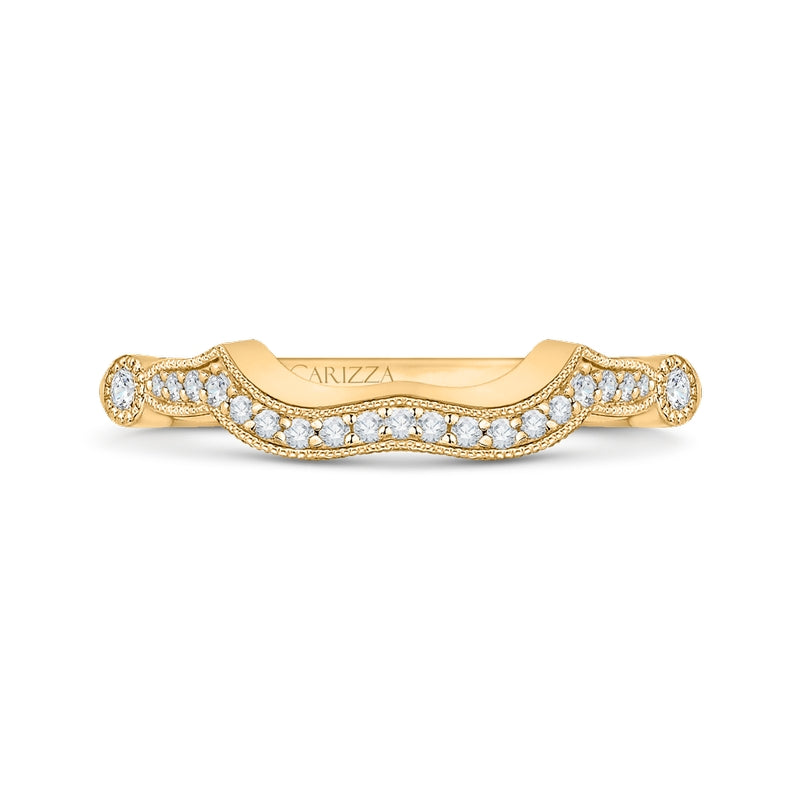 Shah Luxury 14K Yellow Gold Round Diamond Wedding Band