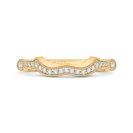 Shah Luxury 14K Yellow Gold Round Diamond Wedding Band