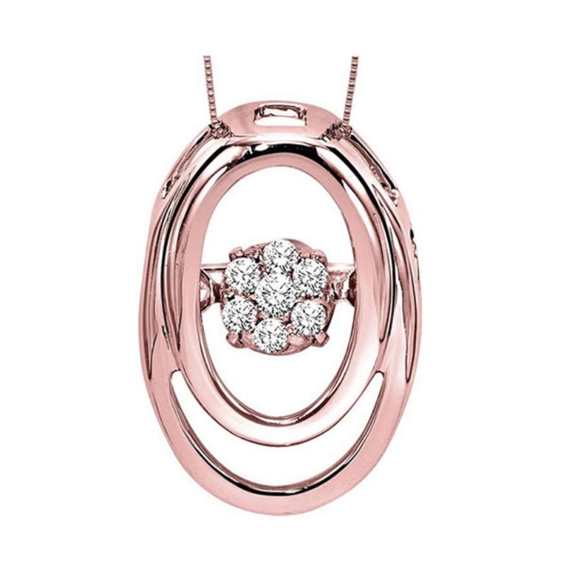 Gems One Silver (SLV 995) Diamond Rhythm Of Love Neckwear Pendant  - 1/10 ctw