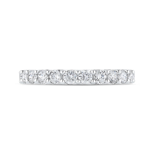 Shah Luxury Round Diamond Half-Eternity Wedding Band In 14K White Gold