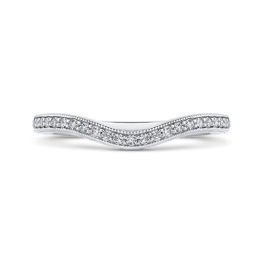 Shah Luxury 14K White Gold Round Diamond Wedding Band