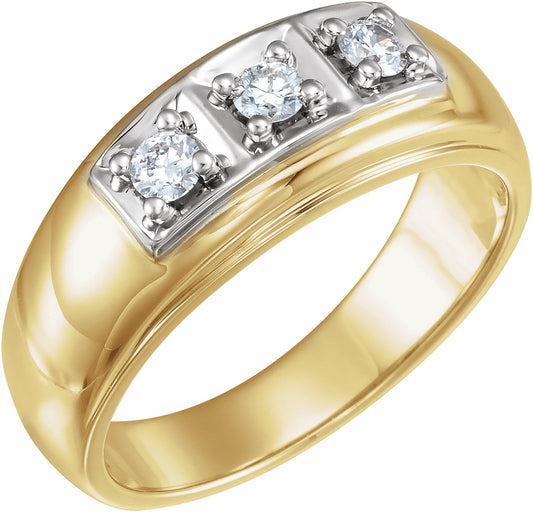 14K Yellow & White 1/3 CTW Diamond Ring