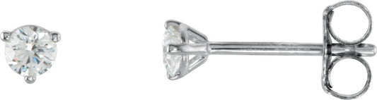 14K White 1/5 CTW Diamond Stud Earrings