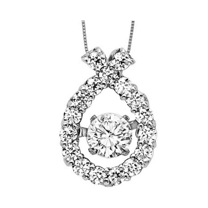 Gems One 14KT White Gold & Diamond Rhythm Of Love Neckwear Pendant  - 1/2 ctw