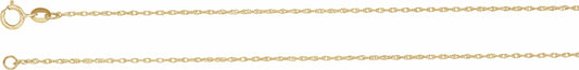 14K Yellow 1 mm Solid Rope 7 Chain