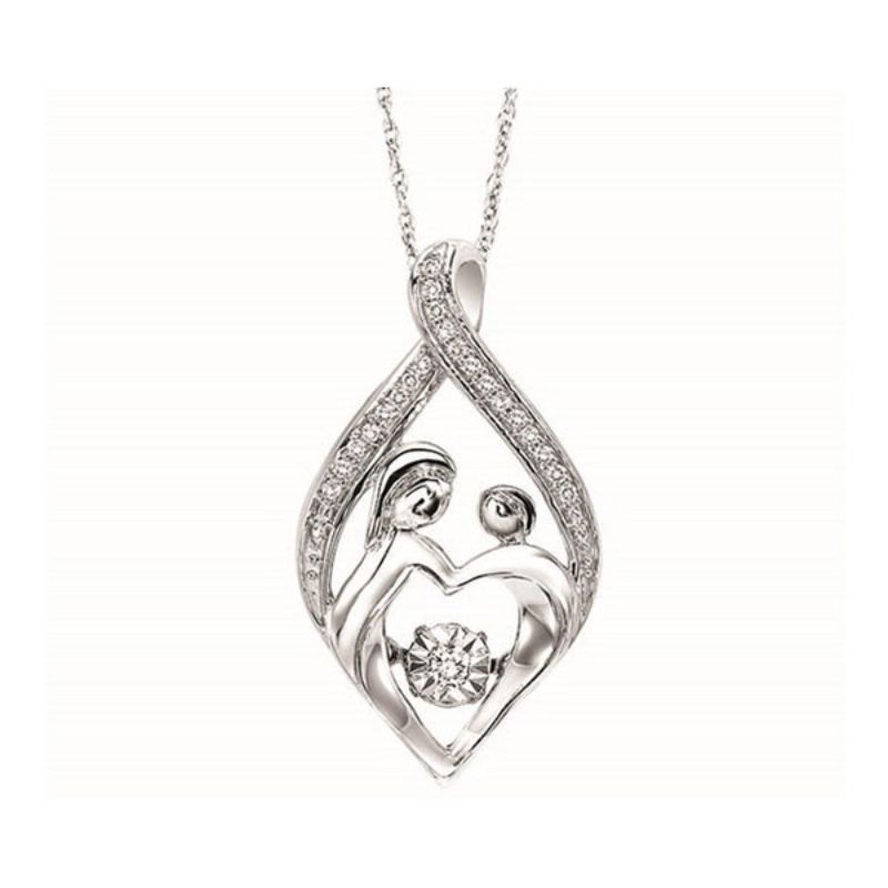 Gems One 14KT White Gold & Diamonds Stunning Neckwear Pendant - 1/4 ctw