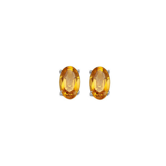 Gems One 14Kt White Gold Citrine (1 Ctw) Earring