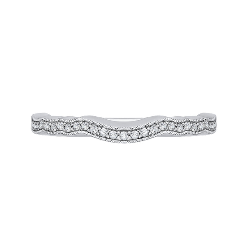 Shah Luxury Round Diamond Half-Eternity Wedding Band In 14K White Gold