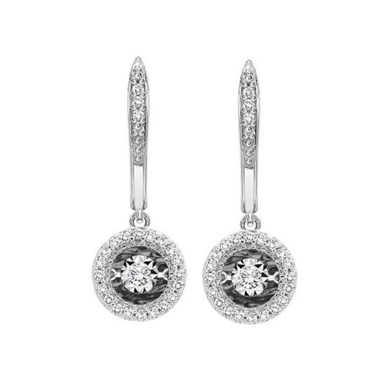 Gems One 14KT White Gold & Diamond Rhythm Of Love Fashion Earrings  - 1/5 ctw