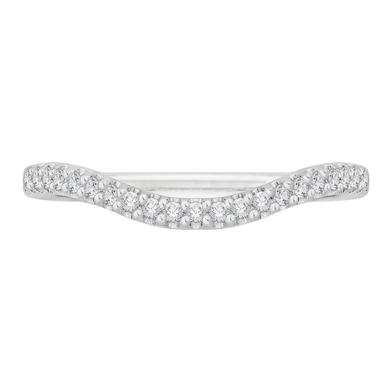 Shah Luxury 14K White Gold Diamond Wedding Band with Euro Shank