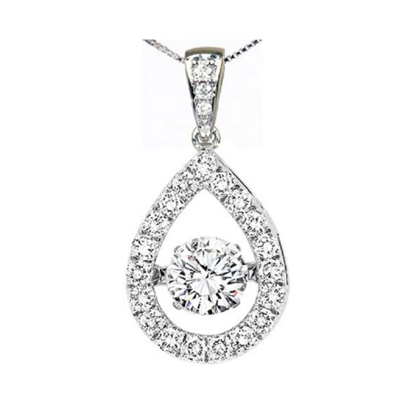 Gems One 14KT White Gold & Diamond Rhythm Of Love Neckwear Pendant  - 1/2 ctw