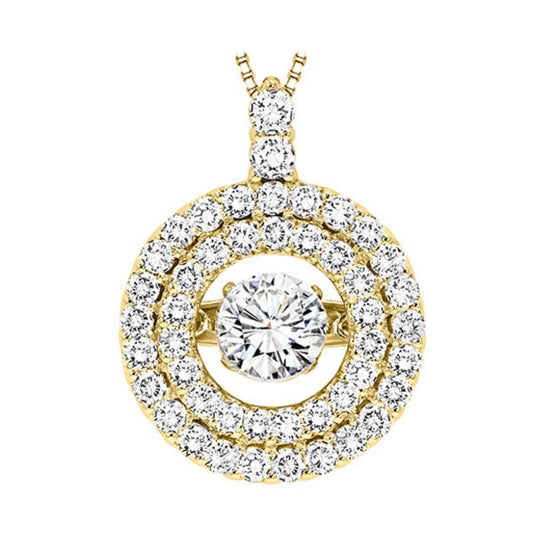 Gems One 14KT Yellow Gold & Diamond Rhythm Of Love Neckwear Pendant  - 1-3/4 ctw