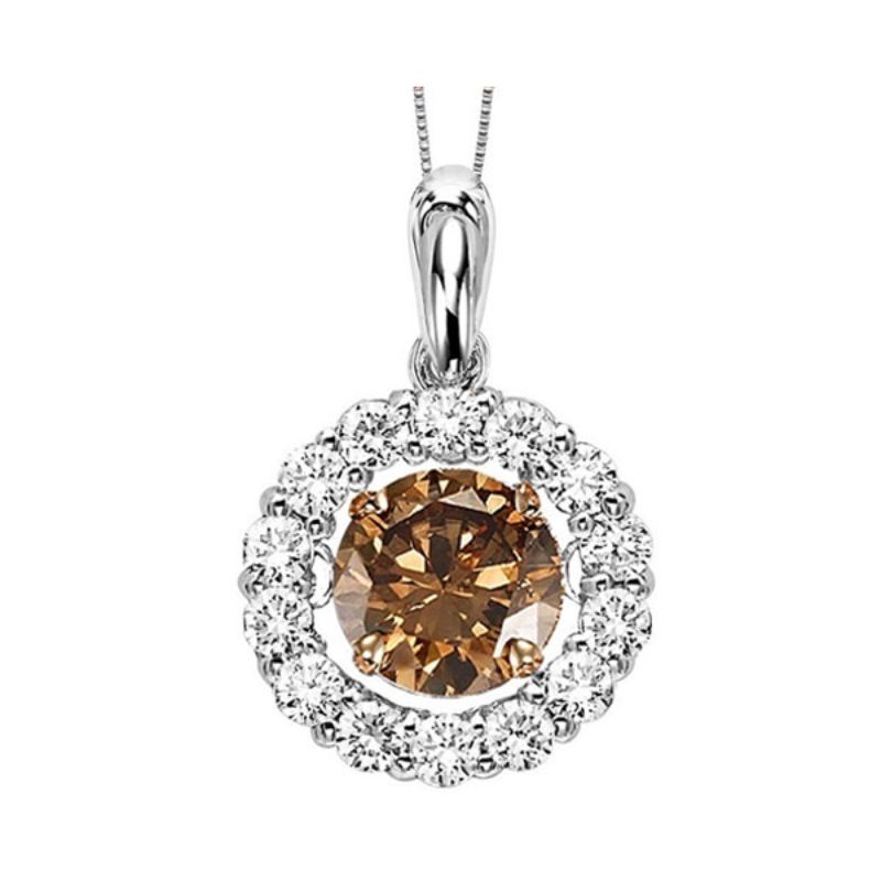 Gems One 14KT White Gold & Diamond Rhythm Of Love Neckwear Pendant  - 1 ctw