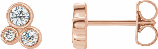 14K Rose 1/5 CTW Diamond Geometric Cluster Earrings
