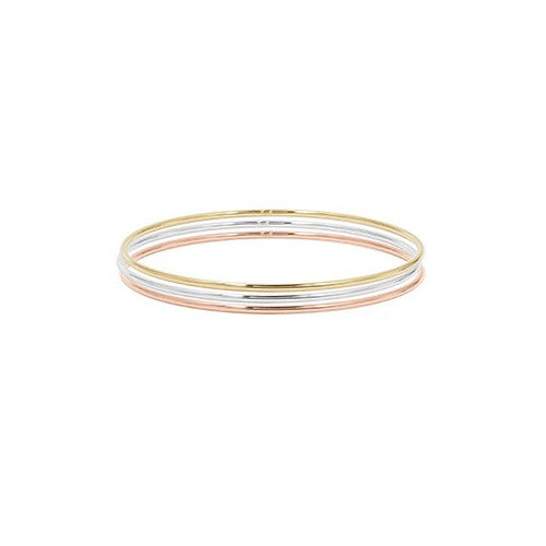 Carla Set of Three 14k Tri Tone Plain Bangles
