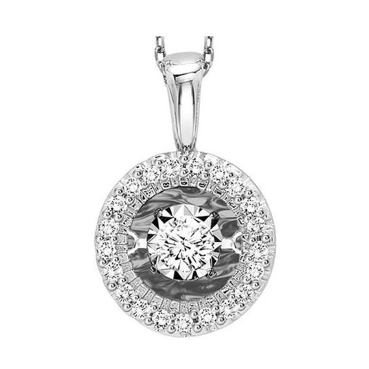 Gems One 14KT White Gold & Diamond Rhythm Of Love Neckwear Pendant  - 1/6 ctw