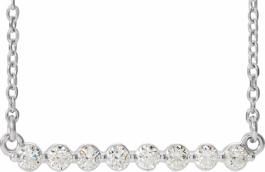 14K White 1/4 CTW Diamond Bar 18 Necklace