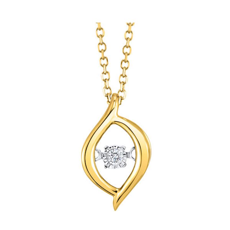 Gems One 10KT Yellow Gold & Diamond Rhythm Of Love Neckwear Pendant  - 1/10 ctw