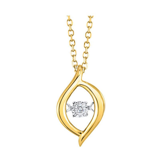 Gems One 10KT Yellow Gold & Diamond Rhythm Of Love Neckwear Pendant  - 1/10 ctw