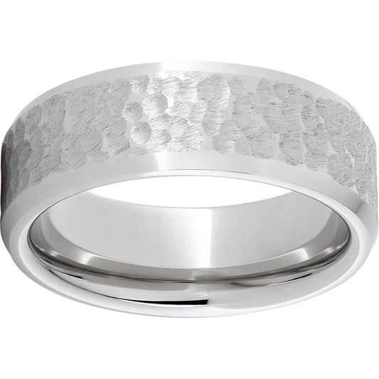 Serinium Beveled Edge Band with Moon Finish and Polished Edges