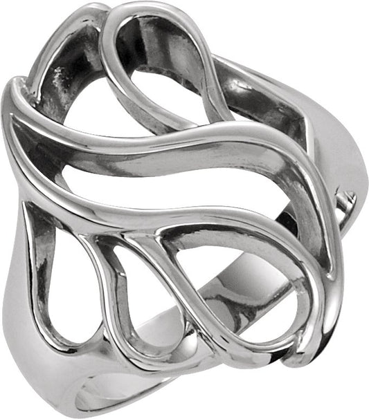 14K White Metal Fashion Ring