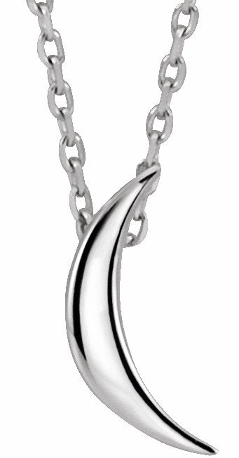 14K White Crescent 16-18 Necklace
