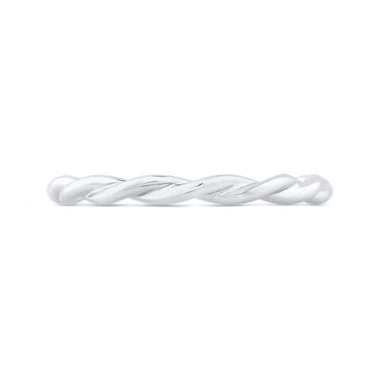 Shah Luxury 14K White Gold Plain Wedding Band