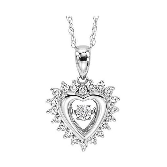Gems One Silver (SLV 995) Diamond Rhythm Of Love Neckwear Pendant  - 1/4 ctw