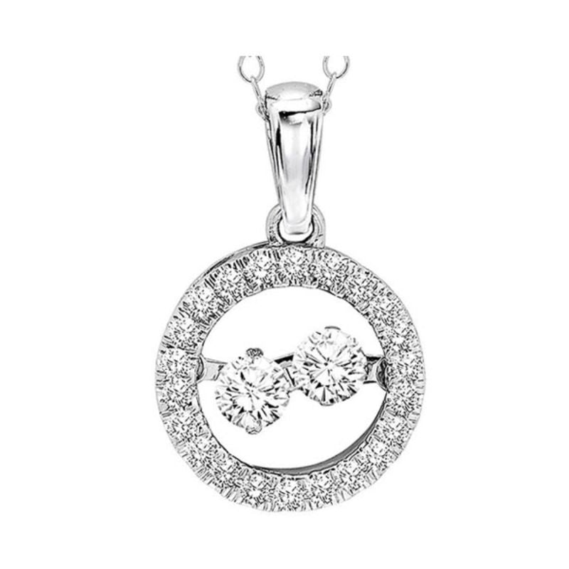 Gems One 10KT White Gold & Diamond Rhythm Of Love Neckwear Pendant  - 1/3 ctw