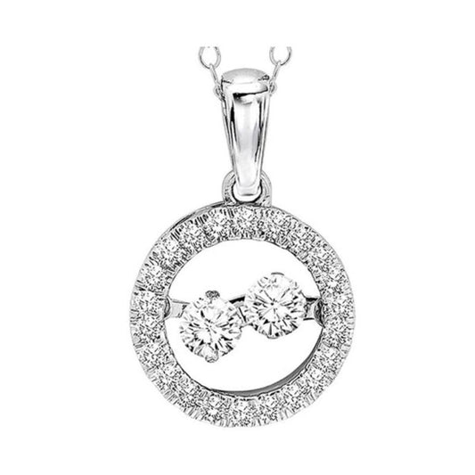 Gems One 10KT White Gold & Diamond Rhythm Of Love Neckwear Pendant  - 1/3 ctw