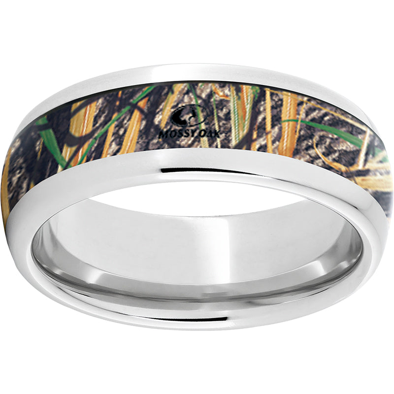 Serinium Domed Band with Mossy Oak Shadowgrass Inlay