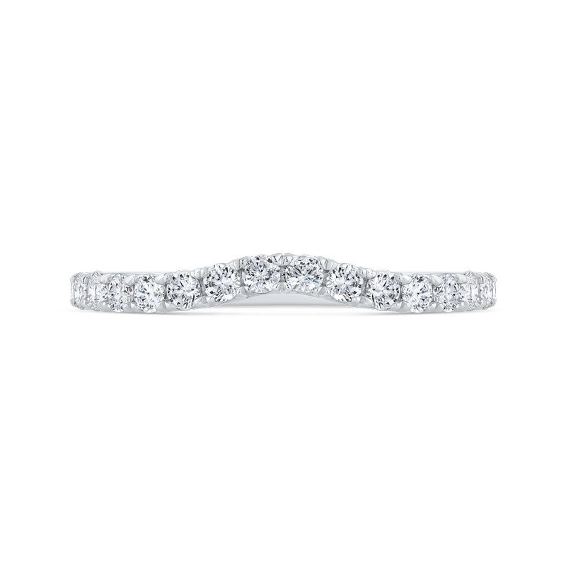 Shah Luxury 14K White Gold Round Cut Diamond Counter Wedding Band