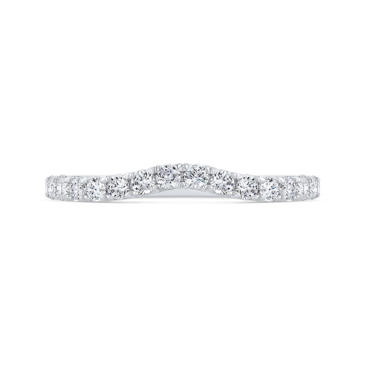 Shah Luxury 14K White Gold Round Cut Diamond Counter Wedding Band