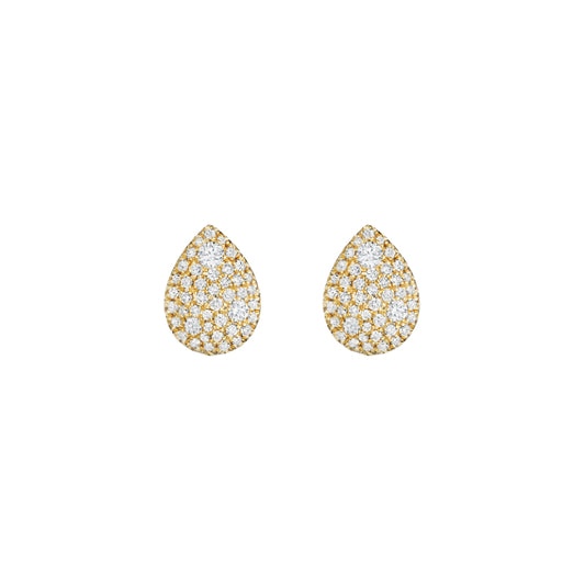 Henri Daussi 14k Yellow Gold Diamond Stud Earrings