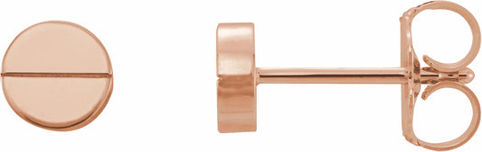 14K Rose Geometric Earrings