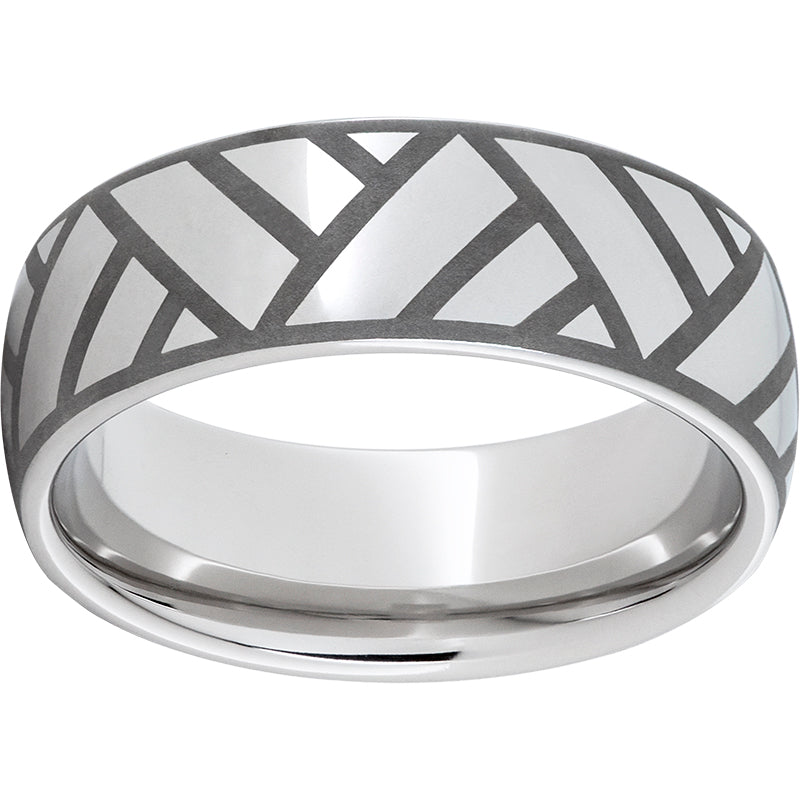 Serinium Domed Band with Volley Laser Engraving