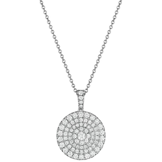 Henri Daussi White Platinum Diamond Pendant