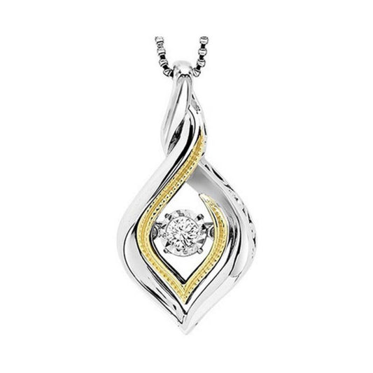 Gems One Silver (SLV 995) Diamond Rhythm Of Love Neckwear Pendant  - 1/10 ctw