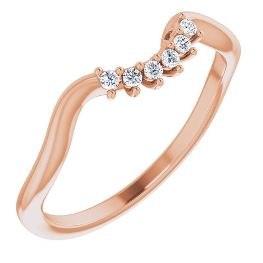 14K Rose .05 CTW Diamond Matching Band