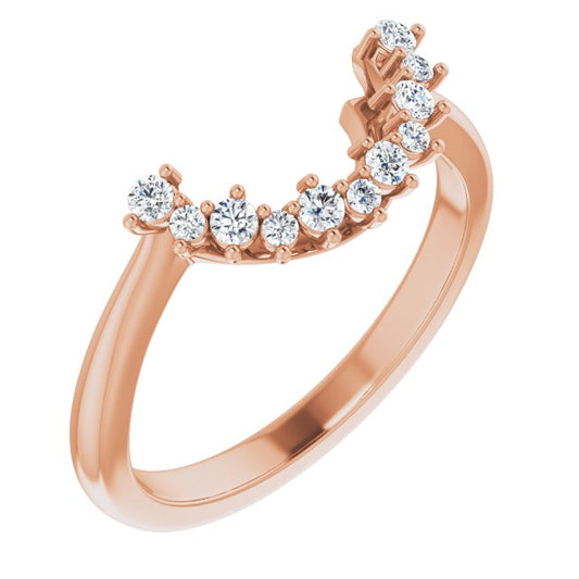 14K Rose 1/6 CTW Matching Diamond Band