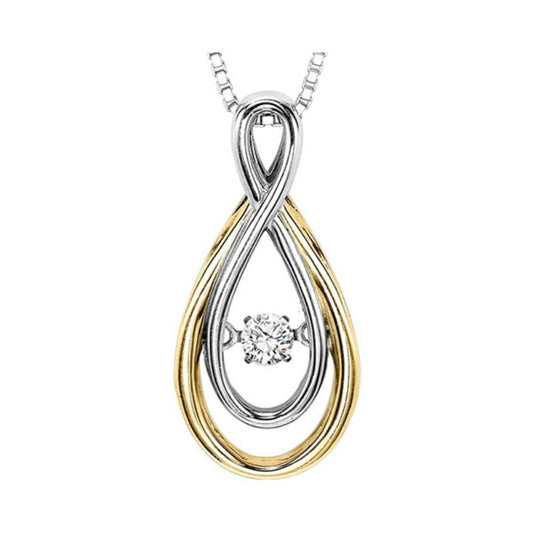 Gems One 14KT White & Yellow Gold & Diamond Rhythm Of Love Neckwear Pendant  - 1/10 ctw