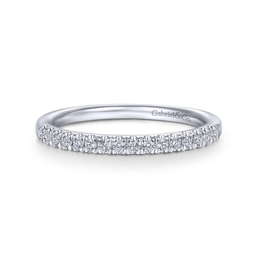 Gabriel & Co. 14k White Gold Contemporary Diamond Wedding Band